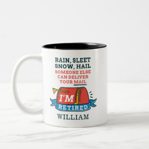 Regen Schneeregen Schnee Ruheständler Postbeamter Zweifarbige Tasse