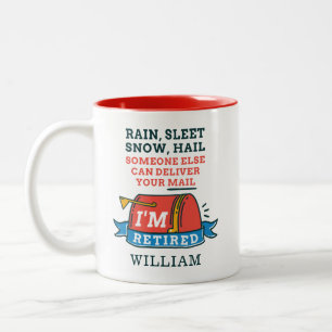 Regen Schneeregen Schnee Ruheständler Postbeamter Zweifarbige Tasse
