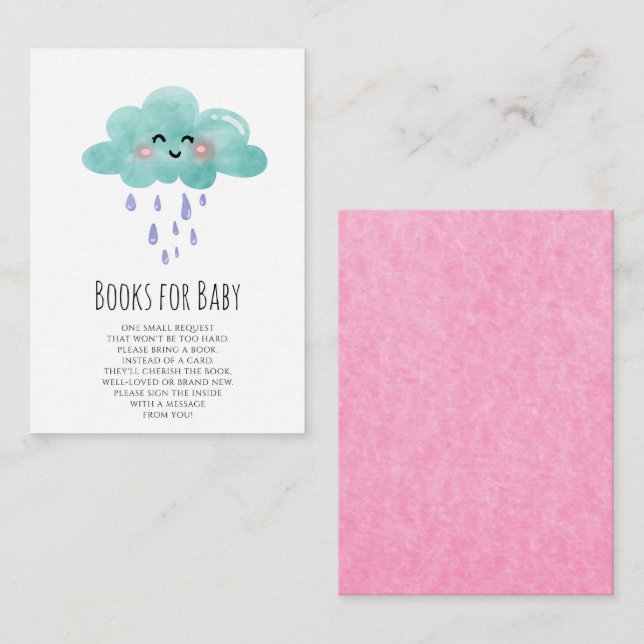 Regen Sie Cloud Books für Baby Girl Card Begleitkarte (Vorne/Hinten)