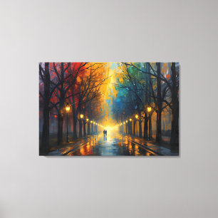 Regen-Spaziergang im Park Leinwandkunst   Wandkuns Leinwanddruck