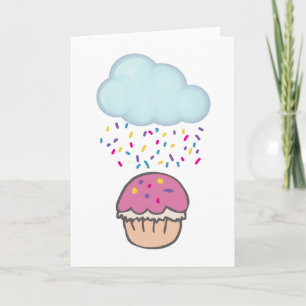 Regen Sprinkles auf Cupcake Karte