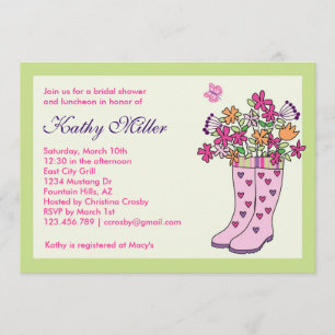 Regen-Stiefel-Brautparty-Einladung Einladung