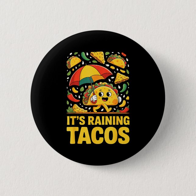 Regen-Tacos lustiger Regenschirm Salsa Nachos Chip Button (Vorderseite)