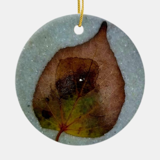 Regen Tropfen auf eine Keramik Keramik Ornament (Vorne)