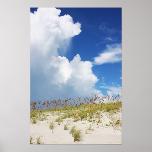Regen über die Düne Poster (Vorne)