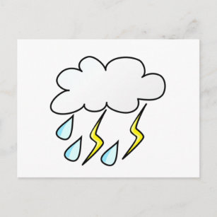 Regen und Blitz im Gewitter Postkarte