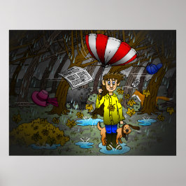 Regen- und Wind-Herbsttag Poster