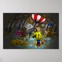 Regen- und Wind-Herbsttag Poster