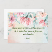 Regen wächst Blume Rumi Zitat