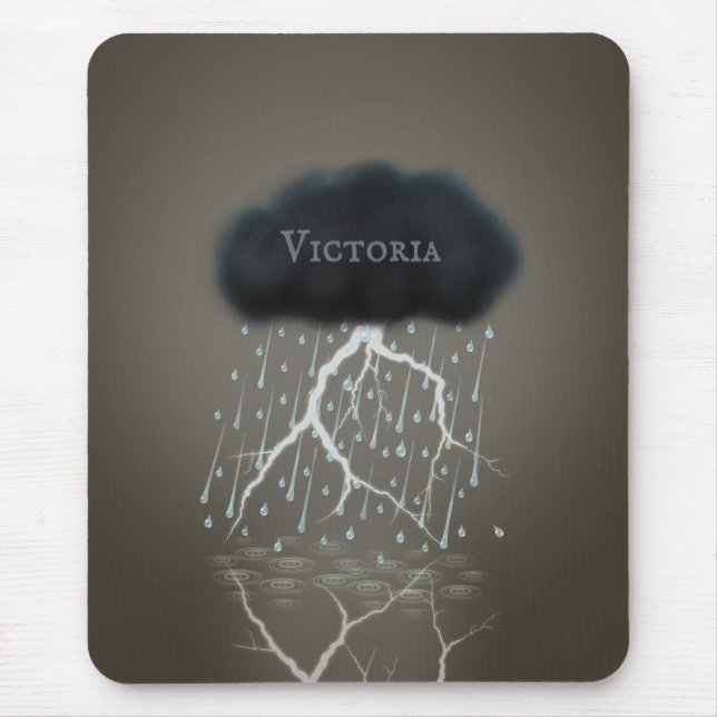 Regen Wolke & Blitzlicht Surreal Fantasy Custom Mousepad (Vorne)