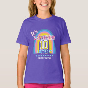 Regenbogen 10. Geburtstag Blau T-Shirt