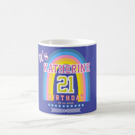 Regenbogen 21 Geburtstag Blau Kaffeetasse