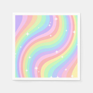 Regenbogen 3. Geburtstag Farbige dritte Party Serviette