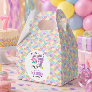 Regenbogen 7. Geburtstag Ich war 6, jetzt 7 Ki Geschenkschachtel