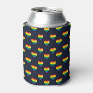 Regenbogen 8 Bit Herzstück Muster Dosenkühler