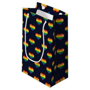 Regenbogen 8 Bit Herzstück Muster Kleine Geschenktüte