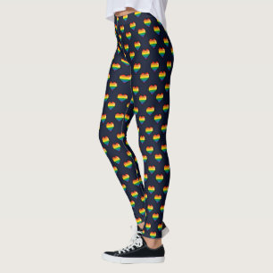 Regenbogen 8 Bit Herzstück Muster Leggings