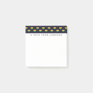 Regenbogen 8 Bit Herzstück Muster Post-it Klebezettel