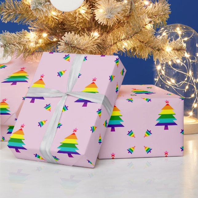 Regenbogen 8 Streifen LGBT-Flag LGBTQ Weihnachten Geschenkpapier (Feiertage)