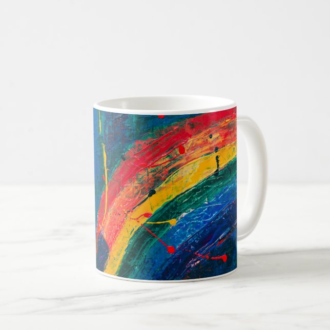 Regenbogen Abstrakt Kaffeetasse (VorderseiteRechts)
