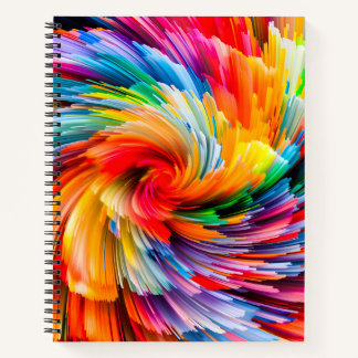 Regenbogen Abstrakt Lebendig Wirbel Modern Notizbuch