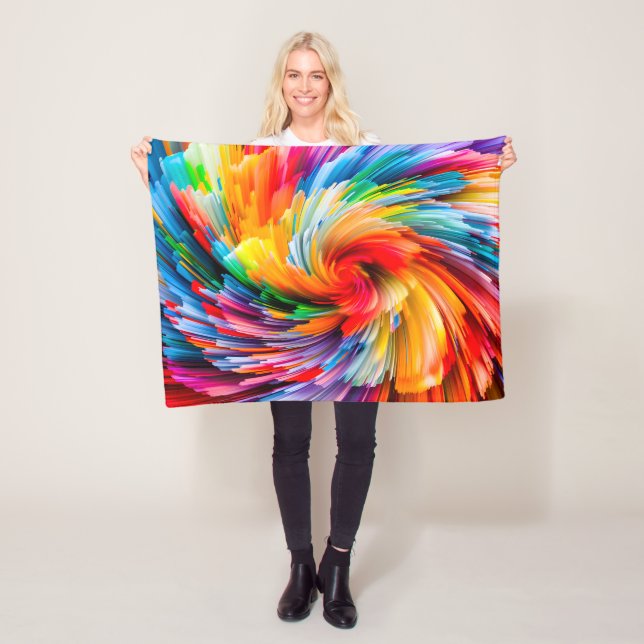 Regenbogen Abstrakt Lebendiger Wirbel Modern Fleecedecke (Beispiel)