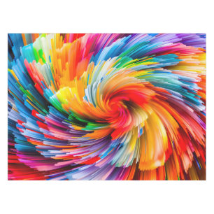 Regenbogen Abstrakt Lebendiger Wirbel Modern Tischdecke