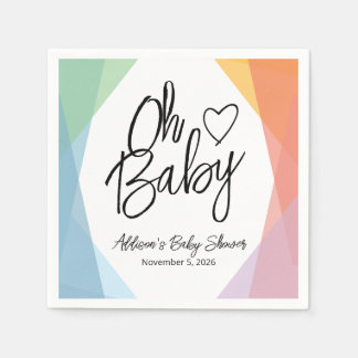 Regenbogen-Abstrakte Babyparty Serviette