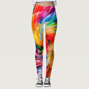 Regenbogen-Abstrakte Lebendige Spirale Modern Leggings