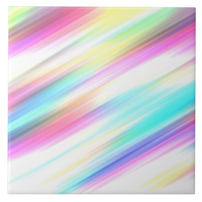 Regenbogen-Abstraktes Tile Fliese (Vorderseite)