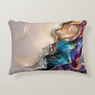 Regenbogen-Achat-Kristall-Kunst Irisierendes Mar Dekokissen