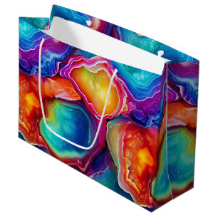 Regenbogen-Achat Lebendiges abstraktes Steinmust Große Geschenktüte