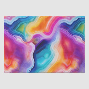 Regenbogen-Achat Lebendiges abstraktes Steinmust Seidenpapier
