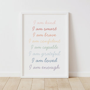Regenbogen-Affirmationen für Kinder Poster