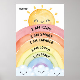 Regenbogen-Affirmationen Poster