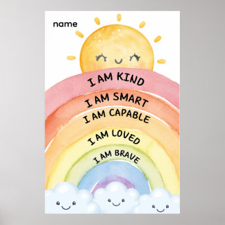 Regenbogen-Affirmationen Poster