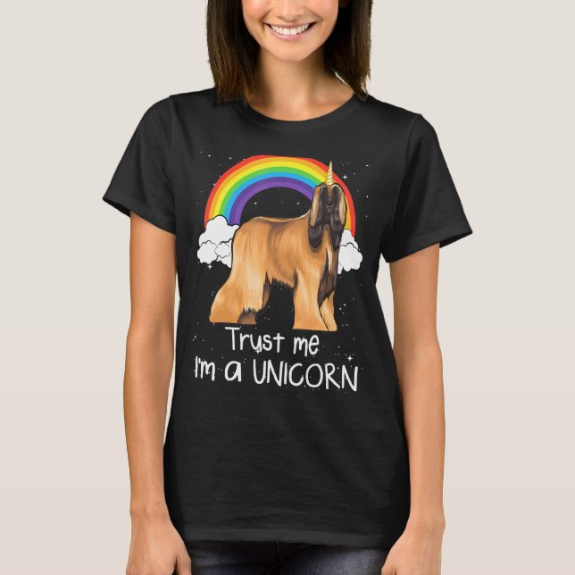 Regenbogen Afghanischer Windhund Vertrau Mir Ich B T-Shirt (Vorderseite)