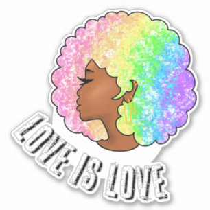 Regenbogen Afro LGBTQ Liebe ist Liebe Stolz schwar Aufkleber