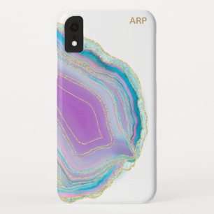 *~* Regenbogen Agate Gold Glitzer Pastell Weiß Case-Mate iPhone Hülle