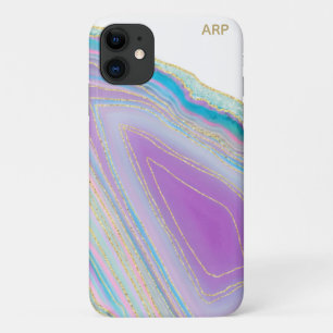 *~* Regenbogen Agate Gold Glitzer Veins Pastell Case-Mate iPhone Hülle