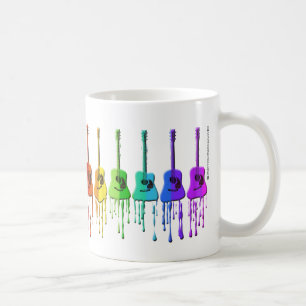 Regenbogen-Akustikgitarre-Kaffee-Tasse Tasse
