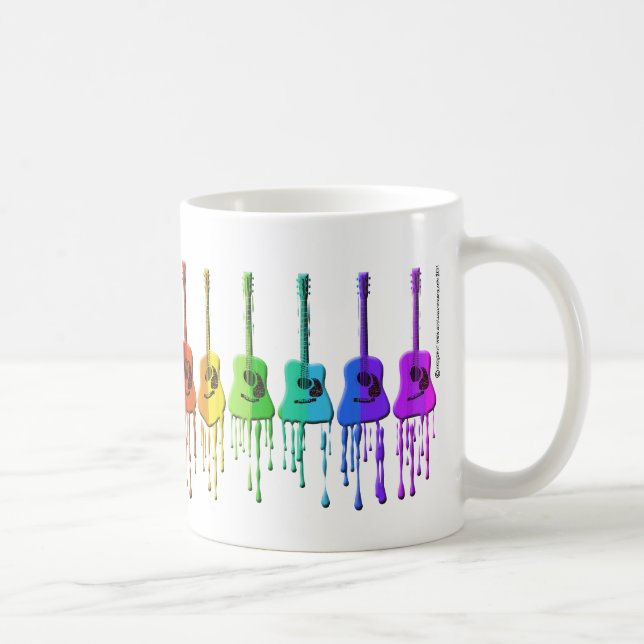 Regenbogen-Akustikgitarre-Kaffee-Tasse Tasse (Rechts)