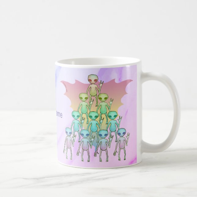 Regenbogen-Alien Kaffeetasse (Rechts)