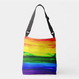 Regenbogen-Alkohol-Tinte abstrakt Tragetaschen Mit Langen Trägern