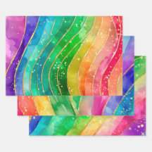 Regenbogen-Alkohol-Tinte-Gold-Glitter-Abstrakt-Des