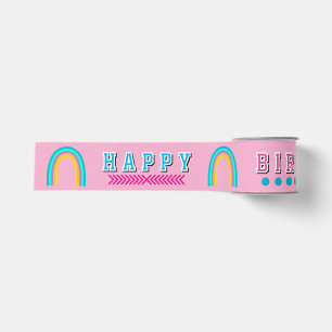 Regenbogen Alles Gute zum Geburtstag Pink Ripsband