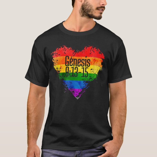 Regenbogen als Versprechen Gottes Gen. 913-15 T -  T-Shirt (Vorderseite)