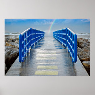 Regenbogen am Ende der Anlegestelle Poster