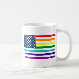 Regenbogen-amerikanische Flagge Tasse
