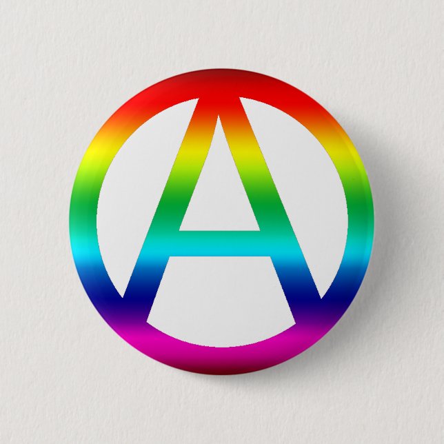 Regenbogen-Anarchie-Symbol Button (Vorderseite)